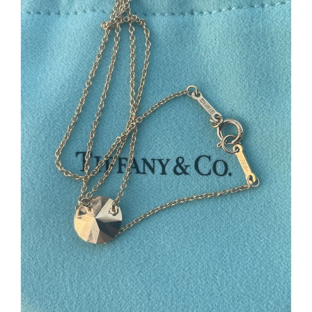 Tiffany Co Elsa Peretti Faceted 2 Carat 18k gold Pendant Necklace on a 15" Chain - Picture 13 of 15
